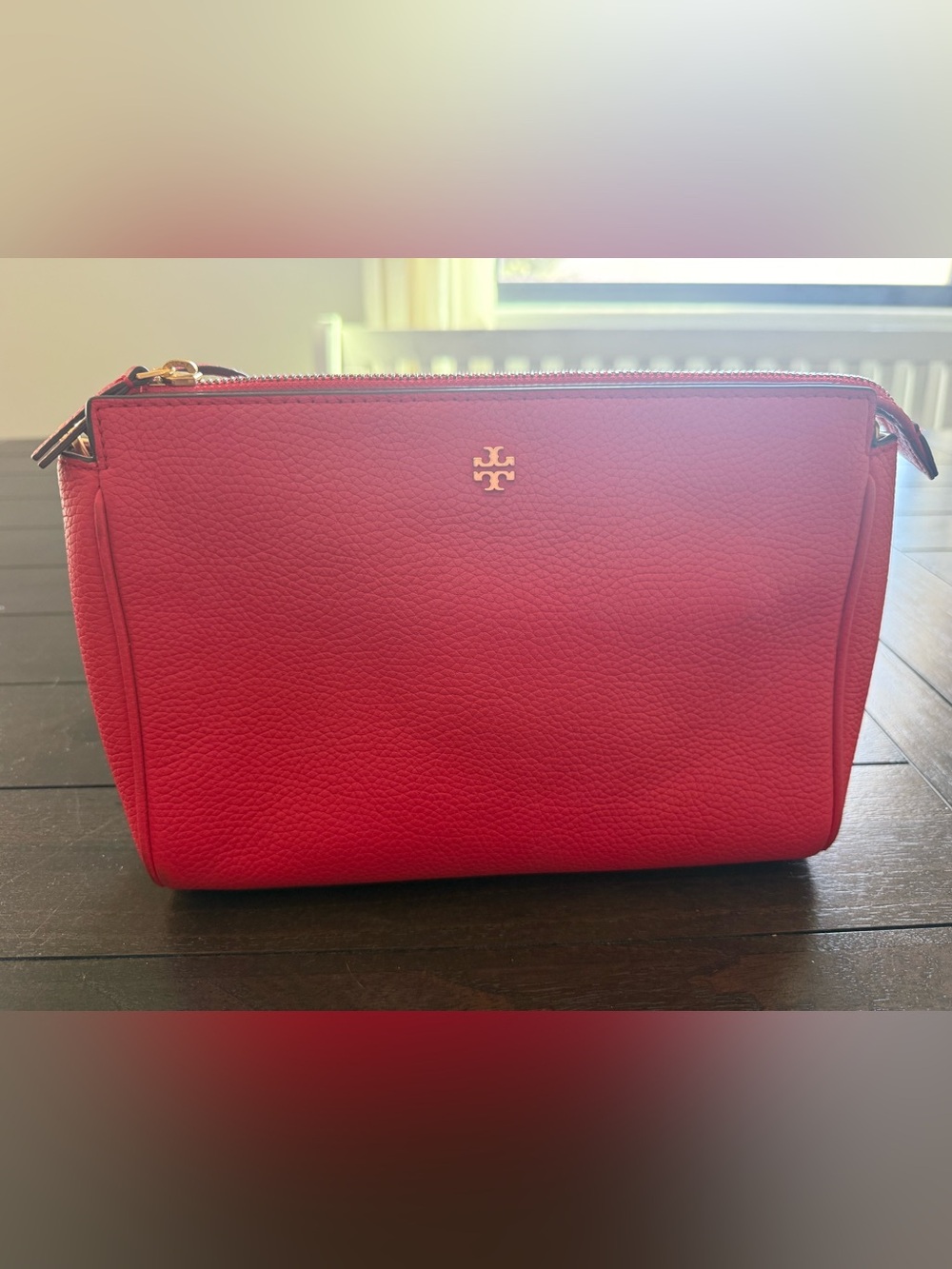 Tory Burch Red Pebbled Leather Crossbody